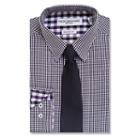 Men's Nick Graham Everywhere Modern-fit Dress Shirt And Tie Boxed Set, Size: S 32-33, Black