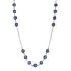 1928 Long Round Faceted Stone Necklace, Women's, Size: 42, Blue