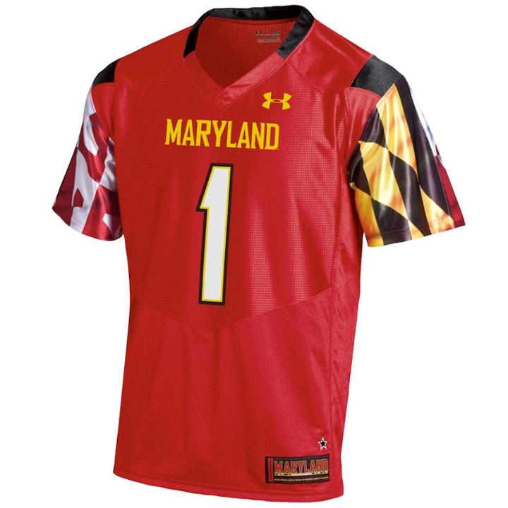 Men's Under Armour Maryland Terrapins Replica Football Jersey, Size: Medium, Red