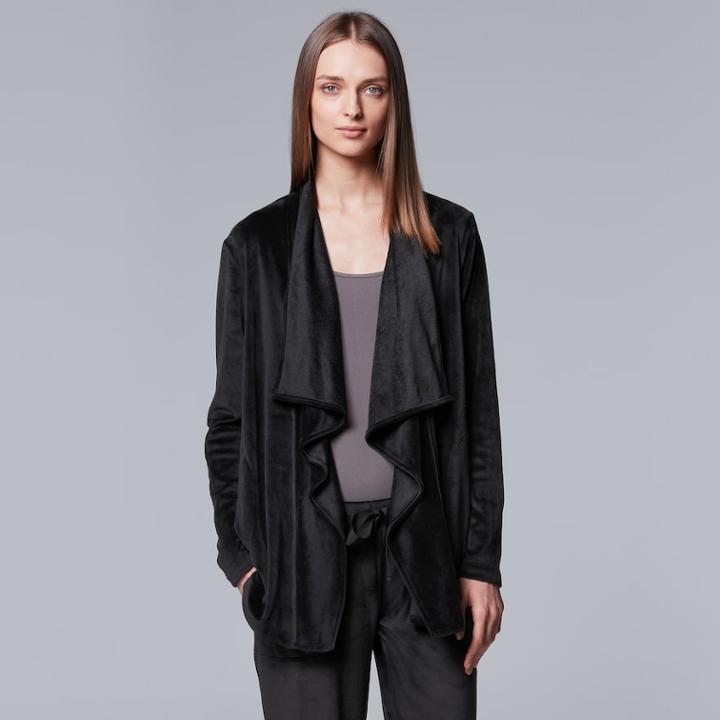 Women's Simply Vera Vera Wang Midnight Moon Cozy Wrap, Size: Xxl, Black