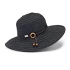Women's Betmar Coconut Ring Safari Braided Sun Hat, Black