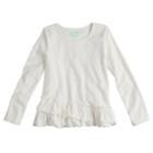 Girls 4-10 Jumping Beans&reg; Ruffled Long Sleeve Solid Tee, Size: 7, Natural