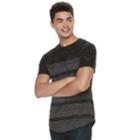 Men's Urban Pipeline&reg; Striped Scoop-hem Tee, Size: Small, Black