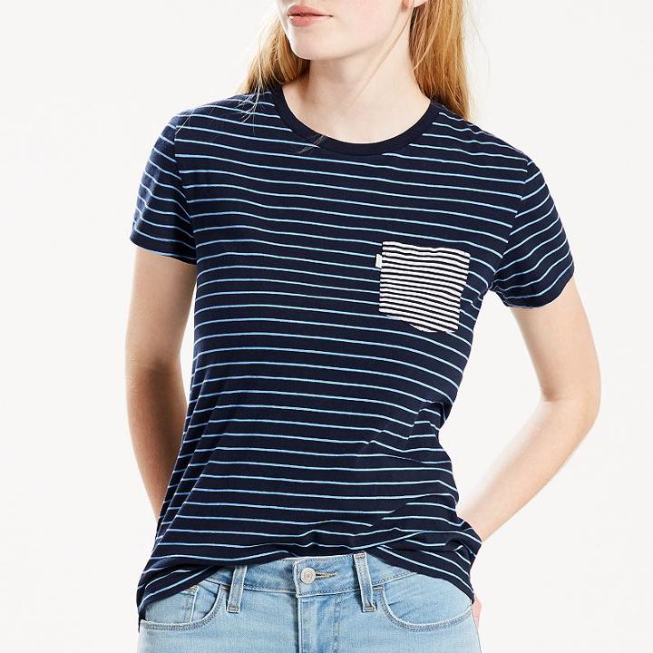 Women's Levi's&reg; Pocket Tee, Size: Medium, Blue (navy)