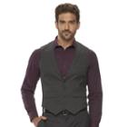Men's Marc Anthony Slim-fit Herringbone Vest, Size: Medium, Grey
