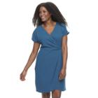Plus Size Suite 7 Faux-wrap Dress, Women's, Size: 20 W, Blue Other