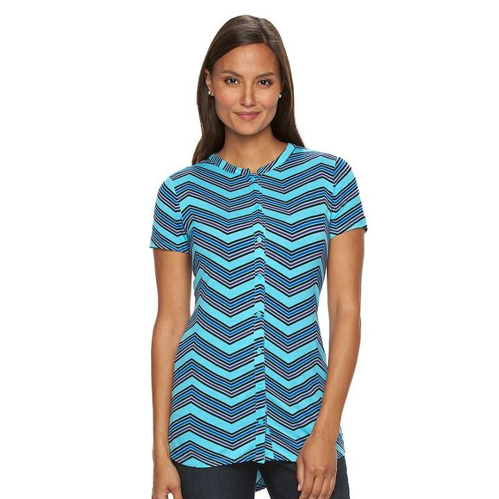 Women's Dana Buchman Button-down Shirt, Size: Small, Med Blue