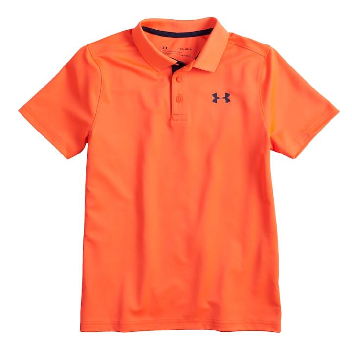 Boys 8-20 Under Armour Performance Polo, Size: Medium, Neon Coral