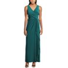 Women's Chaps Surplice Drape-front Full-length Dress, Size: 6, Green