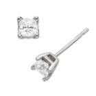 Diamonore Sterling Silver 1/2-ct. T.w. Simulated Diamond Princess Stud Earrings, Women's, White