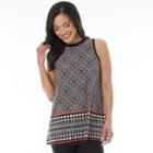 Women's Ab Studio Print Swing Tank, Size: Regular, Black White Orange