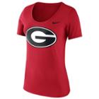 Women's Nike Georgia Bulldogs Logo Scoopneck Tee, Size: Medium, Red