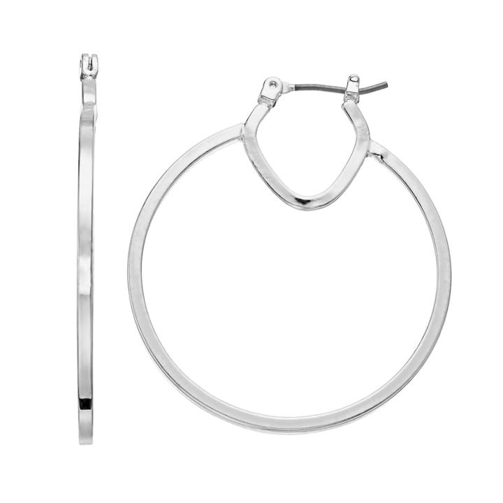 Napier Double Hoop Earrings, Women's, Silver