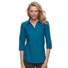 Women's Croft & Barrow&reg; Knit-to-fit Shirt, Size: Xl, Dark Blue