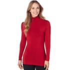 Women's Cuddl Duds Softwear Turtleneck, Size: Xs, Red