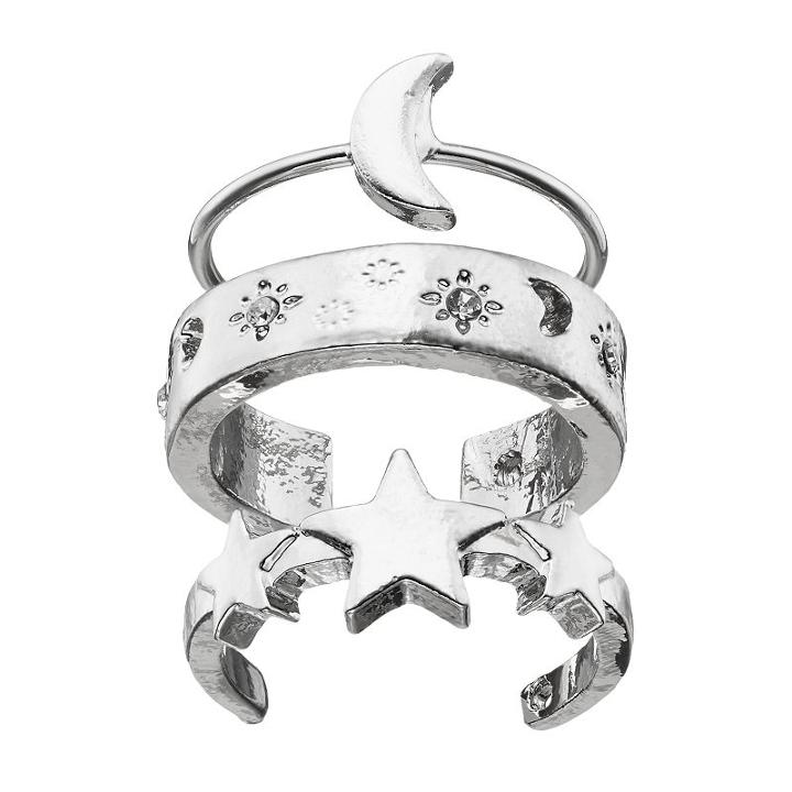 Mudd&reg; Celestial Toe Ring Set, Women's, Silver