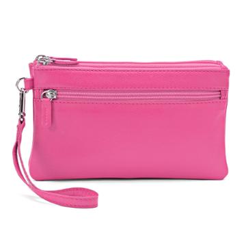 Ili Double-zip Leather Wristlet, Women's