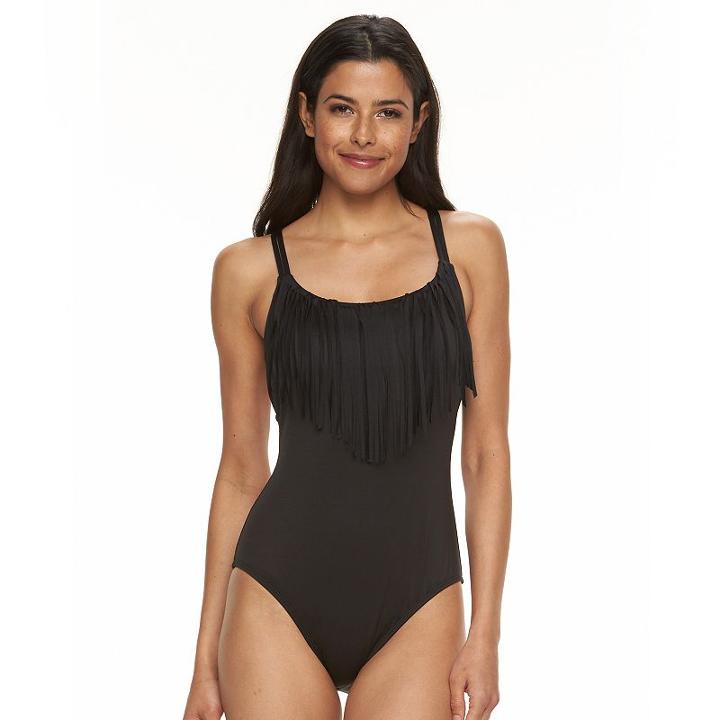 Women's Apt. 9&reg; Mesh Halter One-piece Swimsuit, Size: Medium, Ovrfl Oth