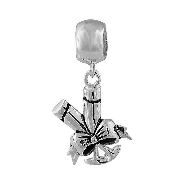 Individuality Beads Sterling Silver Champagne Glasses Charm, Women's