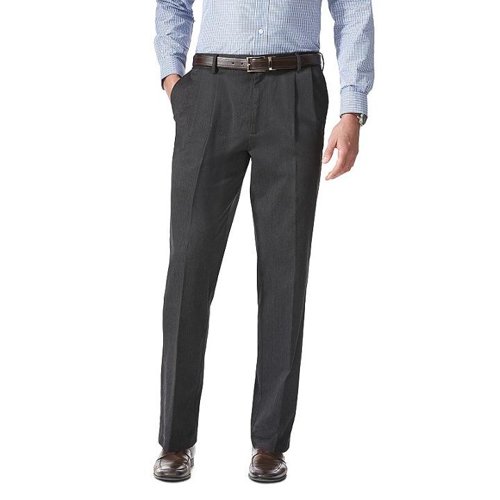 Men's Dockers&reg; Relaxed Fit Comfort Stretch Khaki Pants - Pleated-cuffed D4, Size: 44x32, Dark Grey