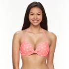 Mix And Match Bust Enhancer Polka-dot Halter Bikini Top, Size: Medium, Dark Pink