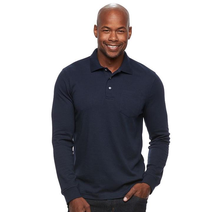Men's Croft & Barrow&reg; Classic-fit Stretch Interlock Polo, Size: Medium, Blue