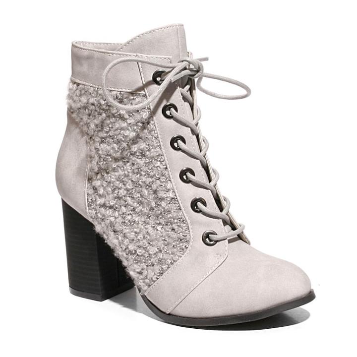2 Lips Too Larry Women's Lace-up Ankle Boots, Size: Medium (6.5), White