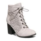 2 Lips Too Larry Women's Lace-up Ankle Boots, Size: Medium (6.5), White
