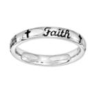 Stacks And Stones Sterling Silver Faith Stack Ring, Women's, Size: 8, Black
