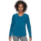 Women's Tek Gear&reg; V-neck Raglan Long Sleeve Top, Size: Medium, Turquoise/blue (turq/aqua)