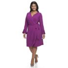 Plus Size Suite 7 Wrap Dress, Women's, Size: 18 W, Fig