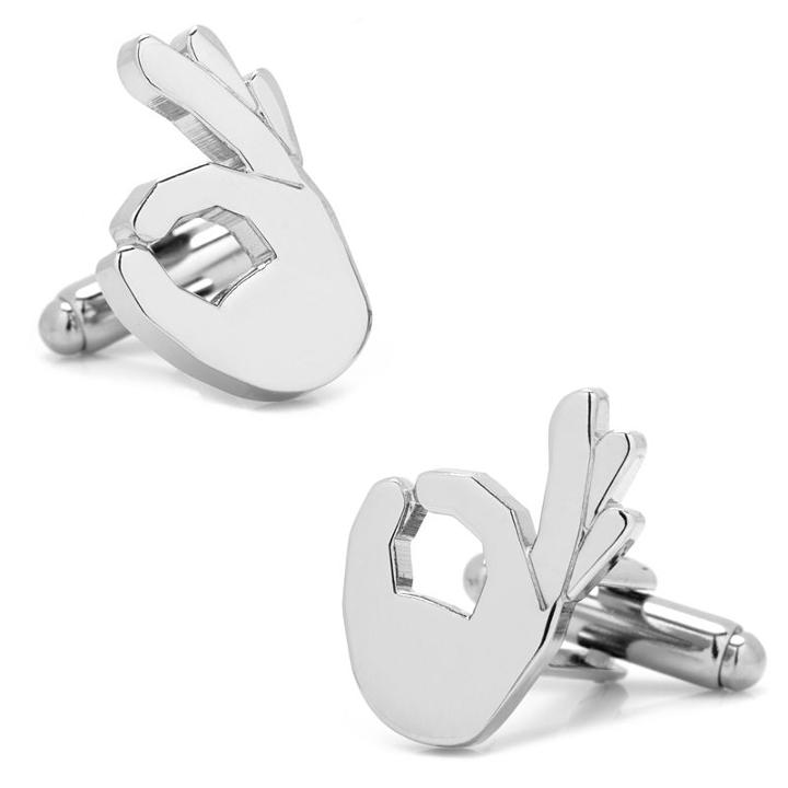 Ok Emoji Cuff Links, Men's, Silver