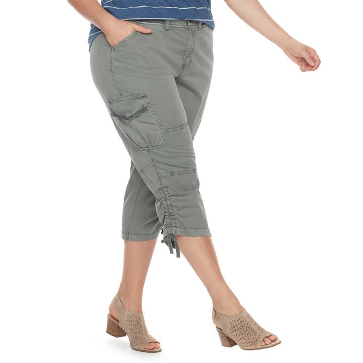 Plus Size Sonoma Goods For Life&trade; Drawstring Capris, Women's, Size: 24 W, Med Green