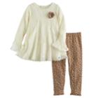 Toddler Girl Nannette Lace Swing Top & Leopard Leggings Set, Size: 2t, Lt Beige