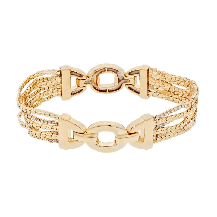 Dana Buchman Simulated Crystal Chain Stretch Bracelet, Women's, Gold