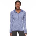 Women's Tek Gear&reg; Marled Fleece Full-zip Hoodie, Size: Small, Med Blue