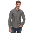 Men's Apt. 9&reg; Brushed Nep 2-pocket Woven Button-down Shirt, Size: Medium, Med Green