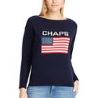 Women's Chaps Flag Boatneck Sweater, Size: Xs, Blue (navy)