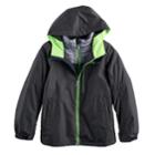Boys 8-20 Zeroxposur Rain 3-in-1 Systems Jacket, Size: Medium, Black