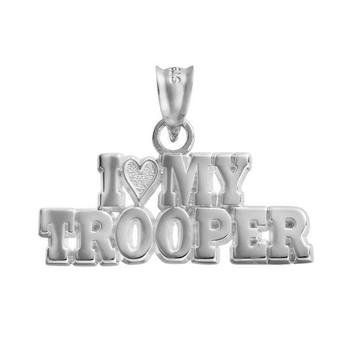 Insignia Collection Sterling Silver I Love My Trooper Pendant, Women's, Multicolor