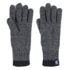 Men's Heat Holders Flat-knit Gloves, Size: Medium/large, Grey (charcoal)
