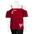 Juniors' Plus Size Iz Byer Floral Off-the-shoulder Top, Teens, Size: 2xl, Purple Oth