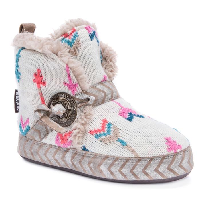 Women's Muk Luks Wendy Knit Arrows Boot Slippers, Size: Small, Natural