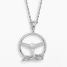 Insignia Collection Nascar Jimmie Johnson Sterling Silver Steering Wheel Pendant, Women's, Size: 18, Grey