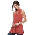 Juniors' Pink Republic Ribbed Choker Neck Tank, Teens, Size: Xs, Brown Oth