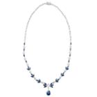 Sterling Silver Lab-created Blue & White Sapphire Necklace, Women's, Size: 17