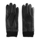 Women's Apt. 9&reg; Knit Cuff Leather Tech Gloves, Size: Large, Black