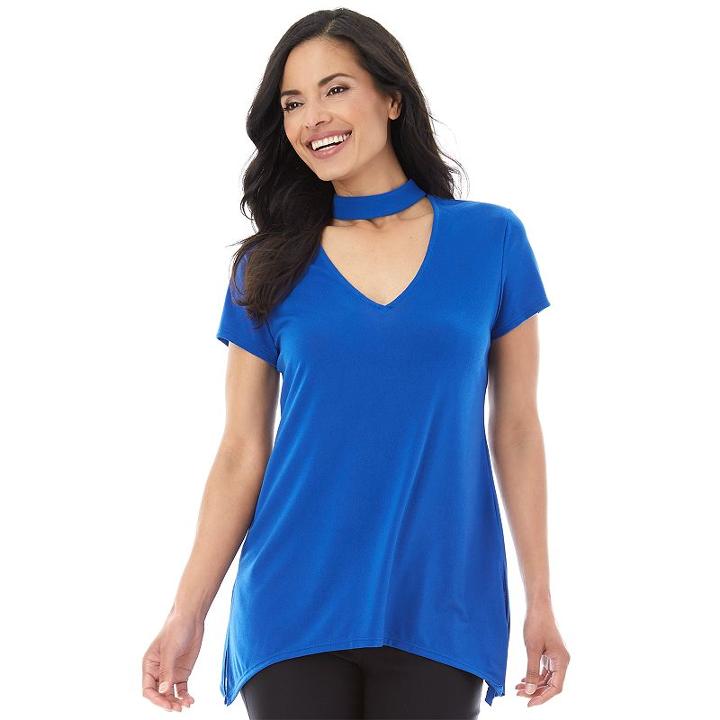 Women's Ab Studio Cutout Tee, Size: Regular, Brt Blue