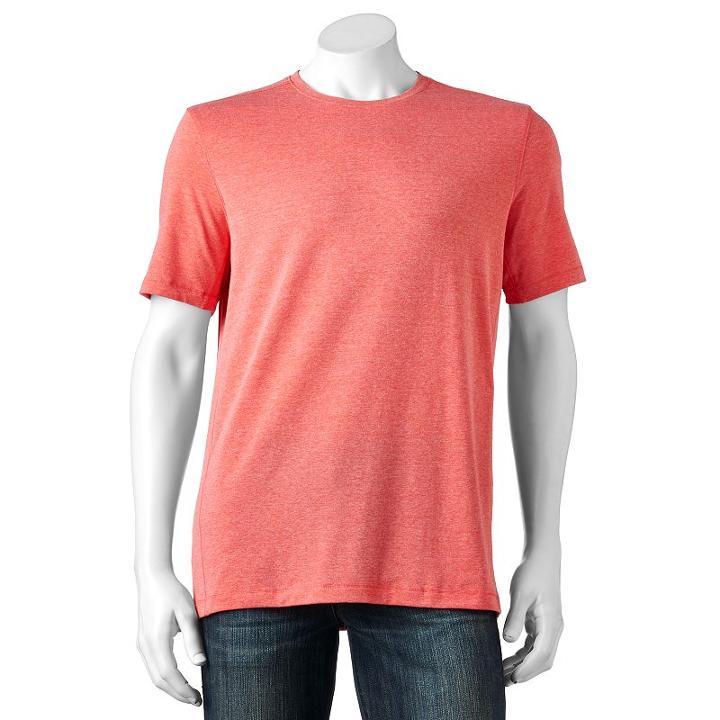 Men's Hemisphere Classic-fit Performance V-neck Tee, Size: Large, Light Red