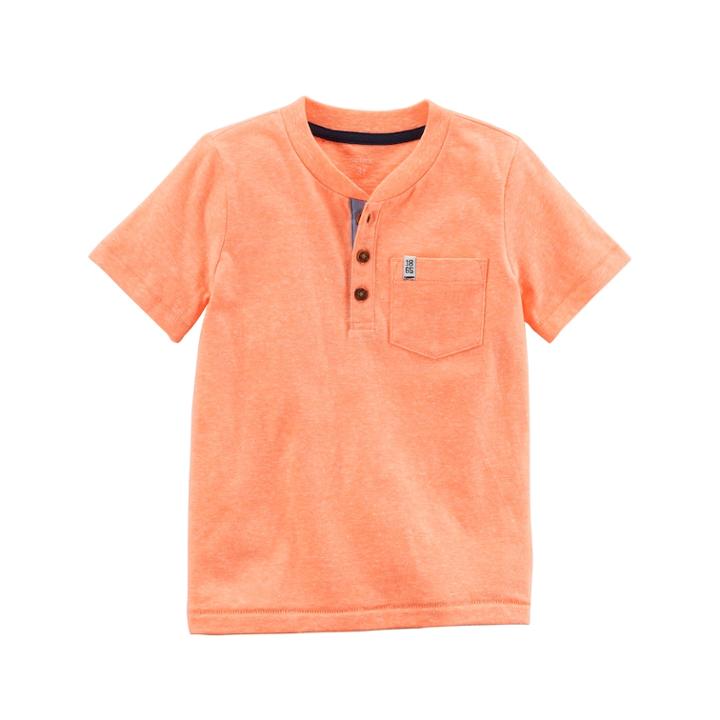 Boys 4-8 Carter's Pocket Henley, Size: 4/5, Orange
